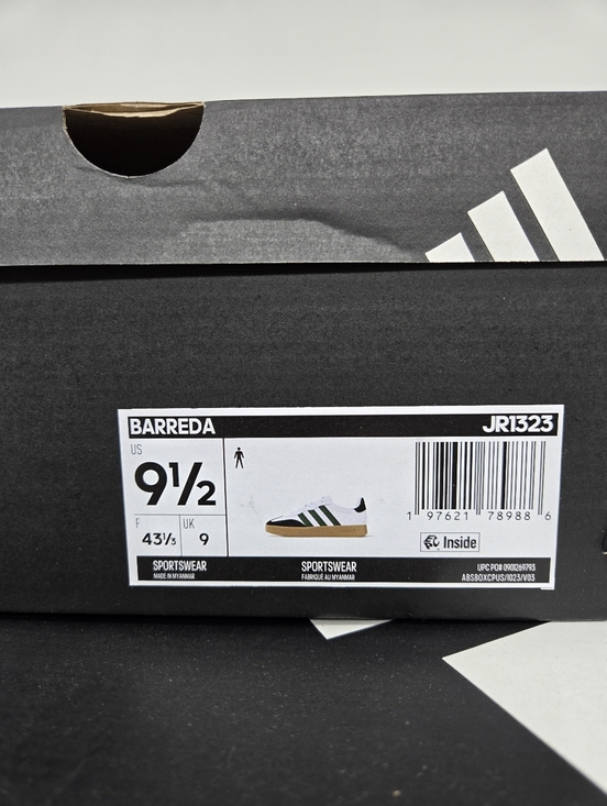 Adidas Men\'s Barreda JR1323 White Black Green Shoes Size 9.5 New main image 5